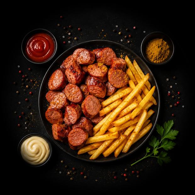 Currywurst mit Pommes frites